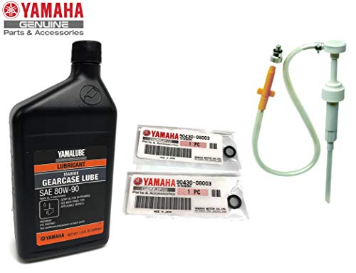 YAMAHA Yamalube OEM Outboard Gear Lube Kit w/Pump, ACC-GEARL-UB-QT Lower Unit Oil, 90430-08003-00 Gaskets 2 Stroke 4 Stroke F15 F20 F25 F40 F50 F60 F70 F75 F90 F115 F150 F175 F200 F225 F250 150 175