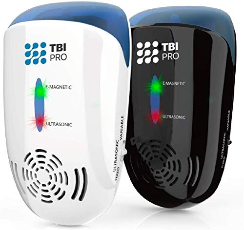 TBI Pro Ultrasonic Pest Repeller - Wall Plug-in Electromagnetic & Ionic - Ant Fly Mosquito Mouse Rats Roach Repellent Indoor - Cockroach Control Safe Quiet Electronic Device - 4000 Sq.ft (2-Pack)