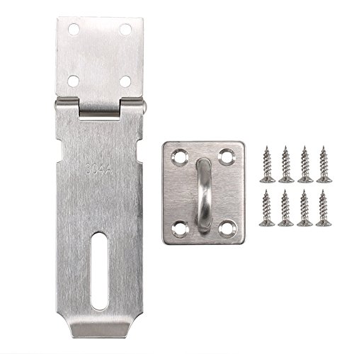 Dayree 4.3' Padlock Hasp Heavy Duty 304A Stainless Steel Gate Latches Lock with Screws for Furniture, Cabinet, Drawer, Cupboard and Closet