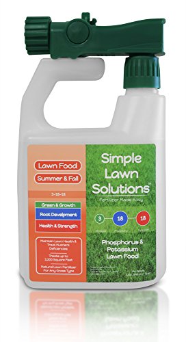 Ultimate 3-18-18 NPK- Lawn Food Quality Liquid Fertilizer- Concentrated Spray- Any Grass Type- Summer & Fall Nutrients- Simple Lawn Solutions, 32-Ounce- Green, Grow, Root Growth, Health & Strength