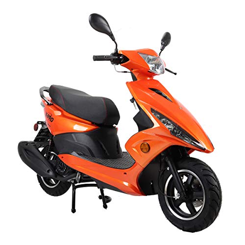 X-PRO Bali Moped Scooter Street Scooter Gas Moped 150cc Adult Scooter Bike with 10' Aluminum Wheels! Fully Assembled in Crate! -Orange