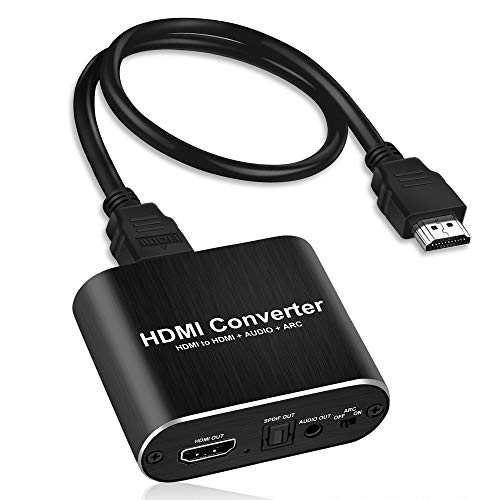 avedio links 4K HDMI Audio Extractor, HDMI to HDMI + Optical Toslink SPDIF + 3.5mm AUX Stereo Audio Out, HDMI Audio Converter Adapter Splitter Support 4K@60Hz HDCP1.4 Full HD 1080P 3D