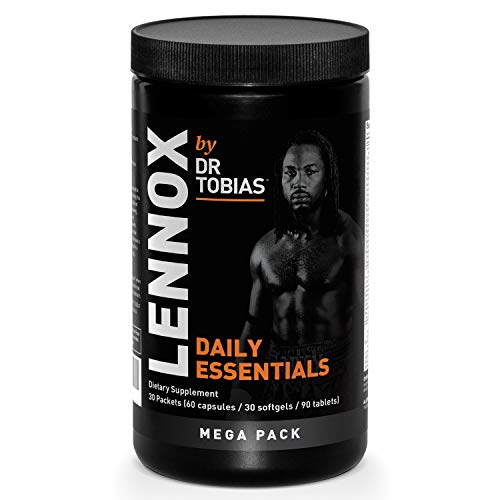 Lennox by Dr Tobias - Daily Essentials Vitamin Pack for Men - Contains Multivitamins, Omega 3 Fish Oil, Probiotics, and Prostate Support (30 Packets, 180 Capsules)