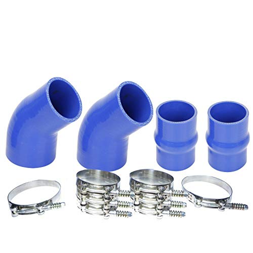 BLACKHORSE-RACING Heavy Duty Silicone Intercooler Boot Kit Compatible with 1994-1995 1996 1997 1998 1999 2000 2001 2002 Dodge Ram 5.9L Diesel Blue