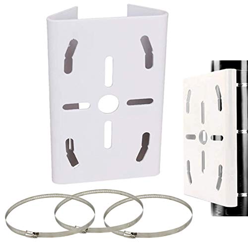 BeElion Universal Vertical Pole Mounting Bracket for Security Camera Housings CCTV Security Cameras Wall Mount Bracket PTZ,with 3 Loops