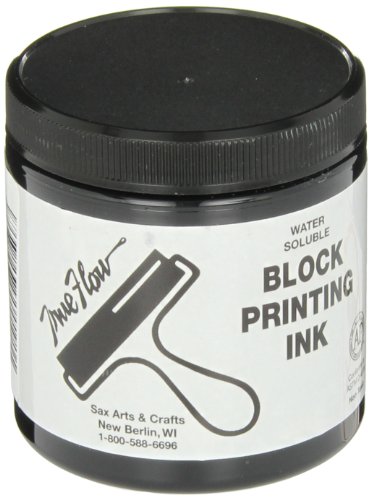 Sax True Flow Water Soluble Block Printing Ink, 8 Ounce Jar, Black - 461924