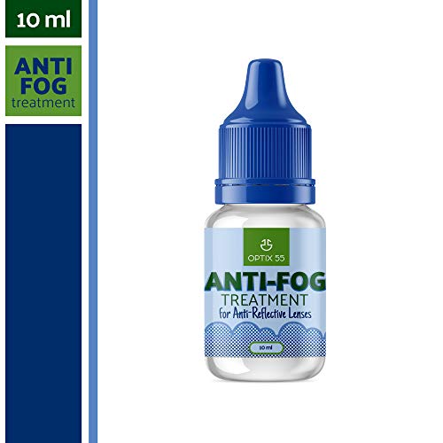 Optix 55 Anti Fog Treatment for Anti-Reflective Lenses (1 Pack) | Anti Fog for Goggles, Glasses, Snorkel Mask, Ski Masks | Superior Defogger for AR Glasses | Antifog Prevents Lens Fog for Days