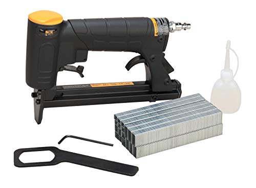 HBT HB7116P-KT 22 Gauge 3/8-Inch Crown Pneumatic Upholstery Stapler, Air Stapler Kit, with 6000 Staples, 1/4-Inch to 5/8-Inch