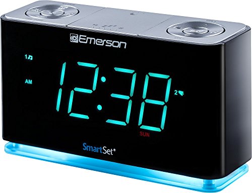 Emerson SmartSet Alarm Clock Radio with Bluetooth Speaker, Charging Station/Phone Chargers with USB port for iPhone/iPad/iPod/Android and Tablets, ER100301
