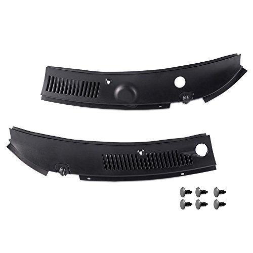 2Pcs Windshield Wiper Cowl Vent Grille Panel Hood Compatible For Ford Mustang 1999 2000 2001 2002 2003 2004 Direct Aftermarket Replacement OEM FO1270102&3R3Z6302228AAA