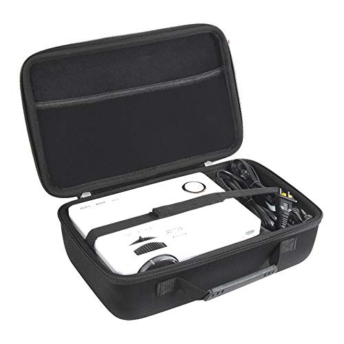 Hermitshell Hard Travel Case for QKK Mini Projector 4500Lumens Portable LCD Projector/QKK [2020 Upgrade 4200Lux] Potable Mini Projector (Case for Projector+Power Cable)