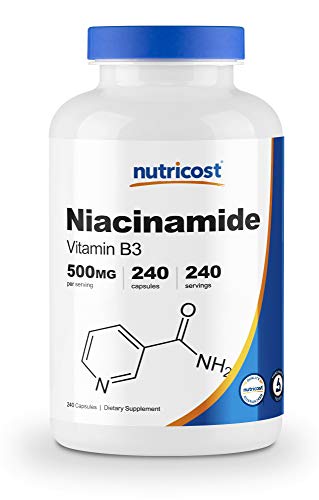 Nutricost Niacinamide (Vitamin B3) 500mg, 240 Capsules - Non-GMO, Gluten Free, Flush Free Vitamin B3