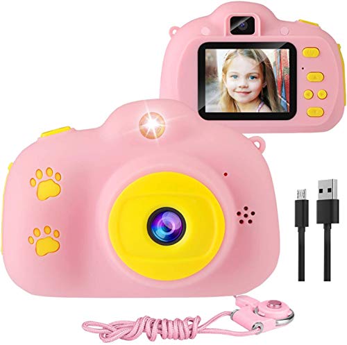 AIMASON, Kids Camera 1080P FHD Digital Video Camera with 2-inch IPS Screen Rechargeable Shockproof Selfie Camera with 32GB SD Card for 3-10 Years Children
