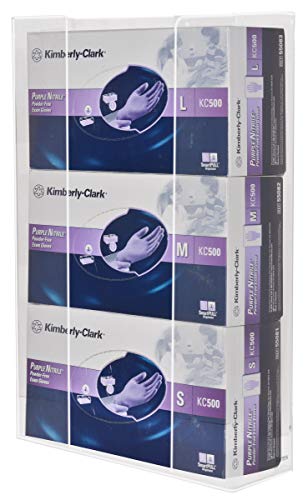Kantek Acrylic Glove Dispenser, Triple Box Capacity, 10.3-Inch Wide x 3.8-Inch Deep x 16-Inch High, Clear (AH130)