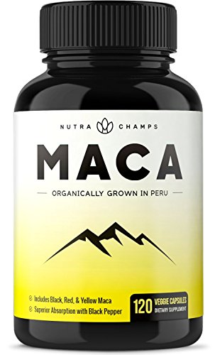 Organic Maca Root Powder Capsules - Energy, Performance & Mood Supplement for Men & Women - Vegan Pills, Peru Grown, Gelatinized + Black Pepper Extract for Superior Results