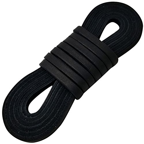 Leather Straps 2 Pieces 1/4 Wide and 72 inches Long Laces That are Great for Many Purposes by TOFL (Black)