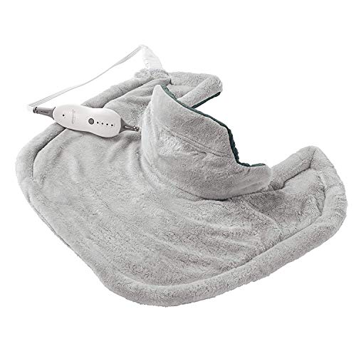 Sunbeam Heating Pad for Neck & Shoulder Pain Relief | Standard Size Renue, 4 Heat Settings with Auto-Off | Grey, 22-Inch x 19-Inch