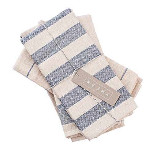 MEEMA Dish Towels Cotton Kitchen Towels | Super Absorbent Weave | Made with Upcycled Denim and Cotton | Set of 4, 20 x 28 in. Zero Waste Unpaper Towels Kitchen Towels and Dishcloths Sets