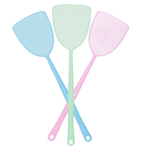 Fly Swatter, Strong Flexible Manual Swat Set Pest Control, Assorted Colors (3 Pack) (3 Colors)