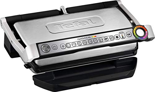 T-fal GC722D53 1800W OptiGrill XL Stainless Steel Large Indoor Electric Grill with Removable and Dishwasher Safe Plates, Silver