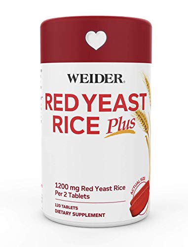 Weider Red Yeast Rice Plus 1200mg ♡ - With 850mg of Natural Phytosterols- Gluten FREE - One Month Supply