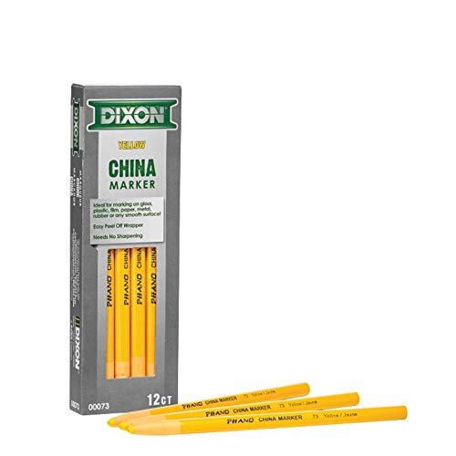 Dixon 00073 China Markers, Yellow, 12-Pack