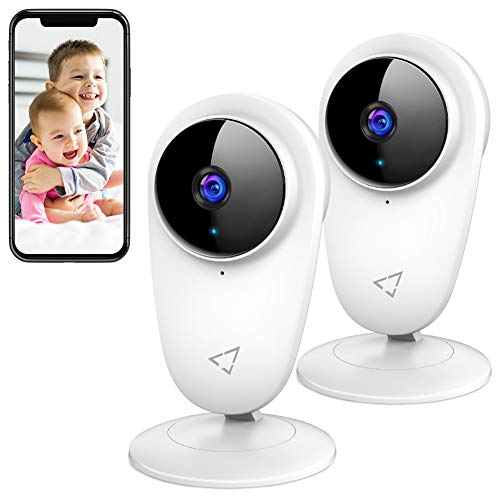 Victure 2pcs 1080P Video Baby Monitor WiFi Camera Home Camera Indoor Pet Security Camera with Night Vision 2-Way Audio Motion Detection for Home/Office/Baby/Nanny/Pet