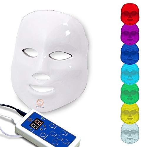 Dermashine Pro Wireless 7 Color LED Mask for Face | Photon Red Light For Healthy Skin Rejuvenation Therapy | Collagen, Anti Aging, Wrinkles, Scarring | Korean Skin Care, Facial Skin Care Mask