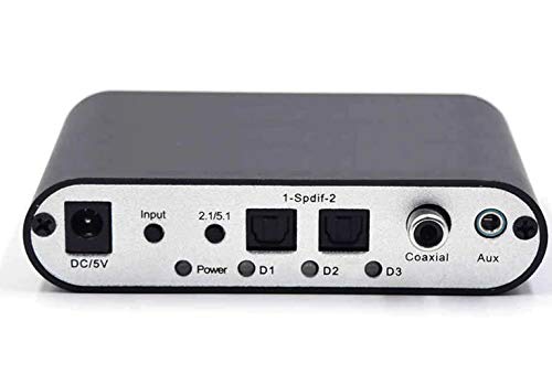 Digital S/PDIF Audio to Analog 5.1 Surround Processor with USB MP3 WMP Playback