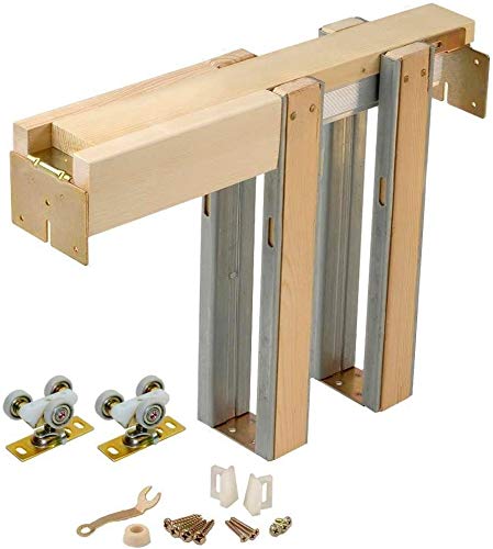 Johnson Hardware 1500 Series Commercial Grade Pocket Door Hardware for 2x4 Stud Wall (30 Inch x 80 Inch)