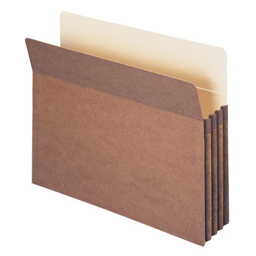 Smead File Pocket, Straight-Cut Tab, 3-1/2' Expansion, Letter Size, Redrope, 25 per Box (73224)