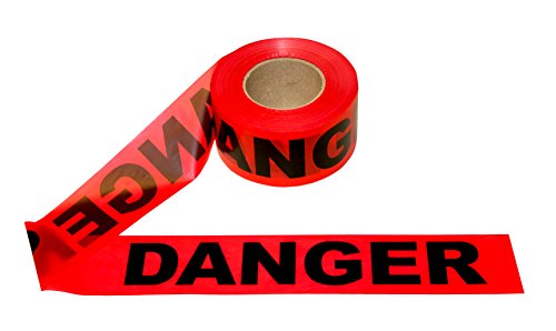Cordova Safety Products Pro Pack Danger Barricade Tape - Set of 12 Rolls - Each Roll Measures 3' x 1000' - Red, 3'/1000'