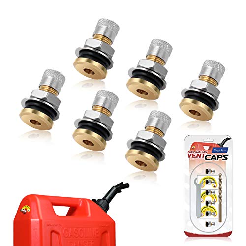 Magicfour Fuel Gas Can Vent Caps, 6 Pack Fuel Gas Can Vent Caps Gas Can Replacement Vent Plug Gas Jug Vent Caps for Gas Fuel Water Can Jug to Allow Faster Flowing