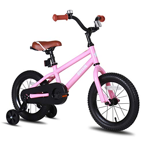 JOYSTAR 16' Kids Bike for Girls 5 6 7 Years Old with Training Wheels, Kids Bicycle with Coaster Brake, Children Cycling, Pink