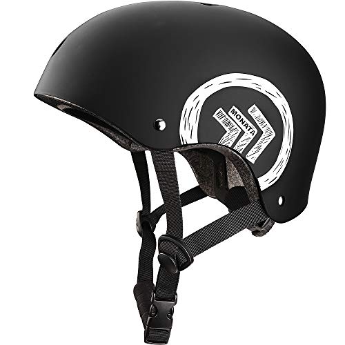 MONATA Skateboard Helmet with CPSC Certified for Skate Helmet Youth or Adults Multisport Roller Skating Skateboarding Cycling Scooter Longboarding Rollerblading-M