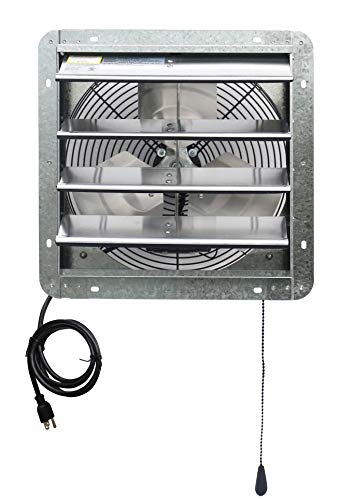 iLIVING 14' Wall Mounted Shutter Exhaust Thermostat Control-3 Speeds Vent Fan For Home Attic, Shed, or Garage Ventilation, 850 CFM, 1300 SQF Coverage Area, Variable, Silver