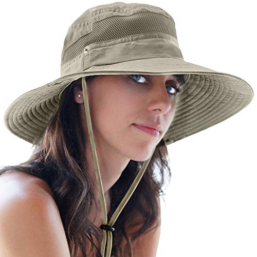 GearTOP Fishing Sun Hat Safari Cap with Sun Protection for Men and Women, (Khaki)