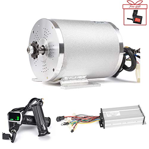 Electric Brushless DC Motor Complete Kit, 48V 2000W 4300RPM High Speed Motor, With 33A 15 Mosfet Controller, Battery Display LCD Throttle, Electric Scooter Bicycle Motorcycle Mid Drive Motor, DIY Part