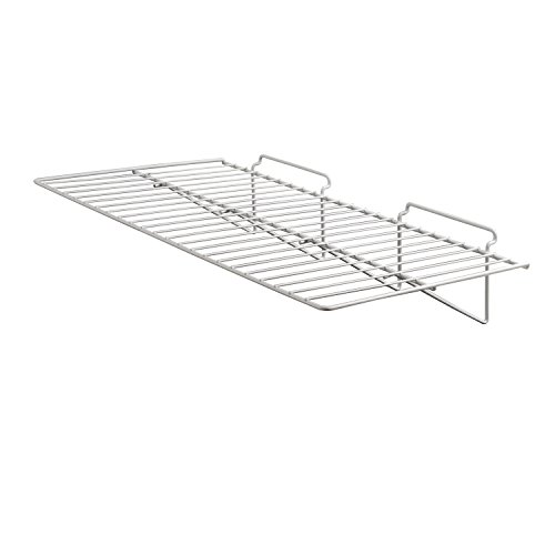 Econoco Commercial Straight Shelf for Slant Wall, 24' Width x 12' Depth, White (Pack of 6)