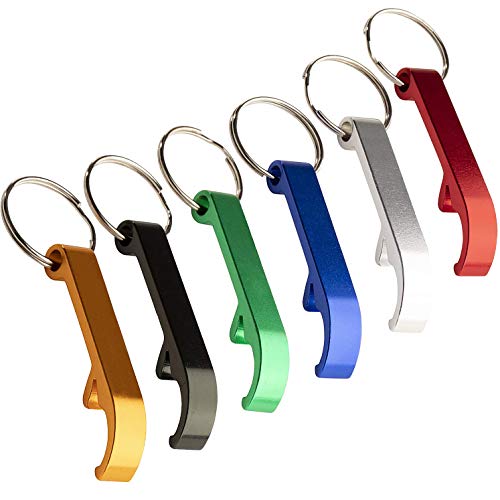 Bottle Opener Keychain - 24-Pack Heavy Duty Metal Key Chains with Beer Bottle Opener. Pocket Size Small Bar Claw Beverage Key Rings, 6 Assorted Colors