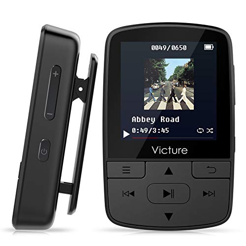 Victure MP3 Player Clip Bluetooth 8G with FM Radio Sport Pedometer Voice Recorder Earphones Expandable up to 128GB