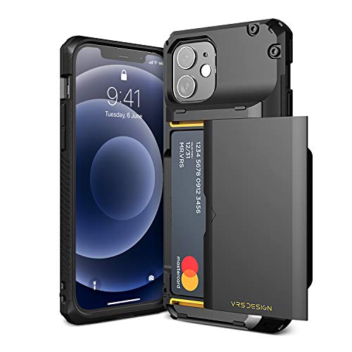 VRS DESIGN Damda Glide Pro Compatible for iPhone 12/12 ProCase, with [4 Cards] Premium Sturdy [Semi Auto] Credit Card Holder Slot Wallet for iPhone 12/12 Pro 6.1 inch(2020)