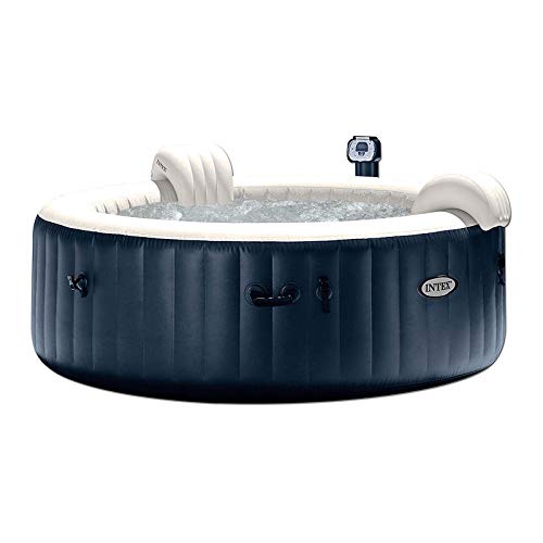 Intex PureSpa 85 Inch Portable Bubble Jet Spa 6 Person Inflatable Round Hot Tub