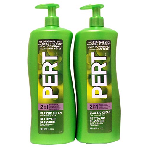 Pert Plus 2-in-1 Shampoo + Conditioner, Classic Clean for Normal Hair, 40 Oz (Pack of 2)