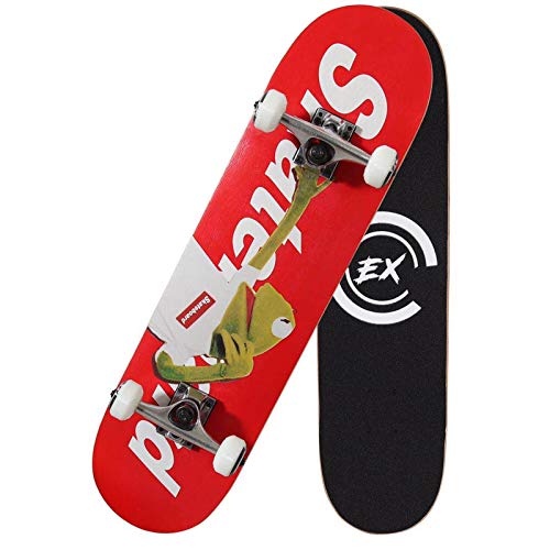 Pro Skateboards 31' X 8' Standard Skateboards Cruiser Complete Canadian Maple 8 Layers Double Kick Concave Skate Boards