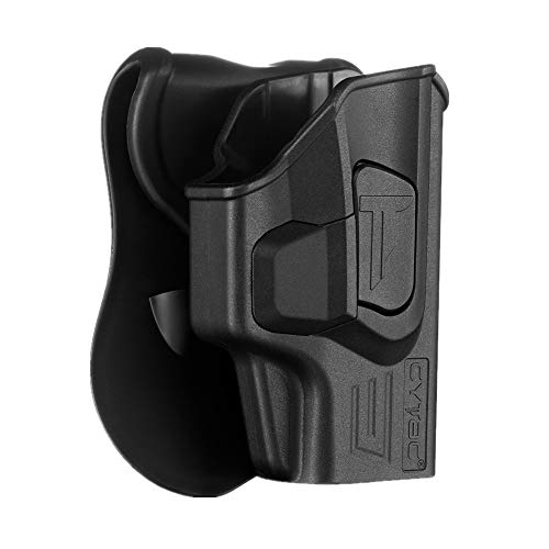 CYTAC Springfield Armory XD-S 3.3' Holsters, OWB Holster for Springfield XD-S 3.3' Single Stack Series 9MM .40SW .45ACP, Tactical Polymer Belt Holster with 360° Adjustable Paddle -RH