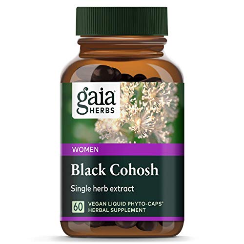 Gaia Herbs Black Cohosh, Vegan Liquid Capsules, 60 Count - Supports Healthy Menopause Transitions and Female Reproductive Function, 400mg Black Cohosh Root Extract