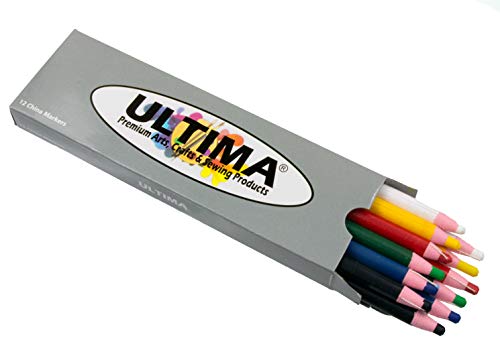 Ultima China Marker – Peel-Off Grease Pencil/Wax Pencil – Leaves Opaque, Easy to Remove Markings on all Glazed, Non-Porous & Polished Surfaces (Assorted)