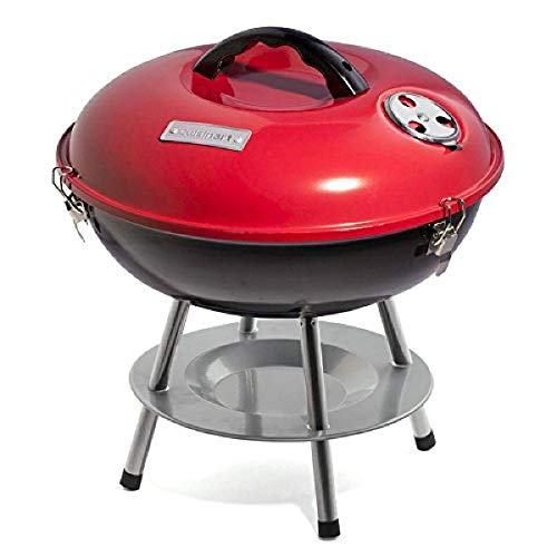 Cuisinart CCG190RB Portable Charcoal Grill, 14-Inch, Red, 14.5' x 14.5' x 15'