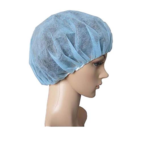 21' GOODSELL Disposable Bouffant Caps, Hair Head Cover Net, Non-Woven, Medical, Labs, Nurse, Tattoo, Food Service, Health, Hospital -Blue (100 PCS (1 Pack))